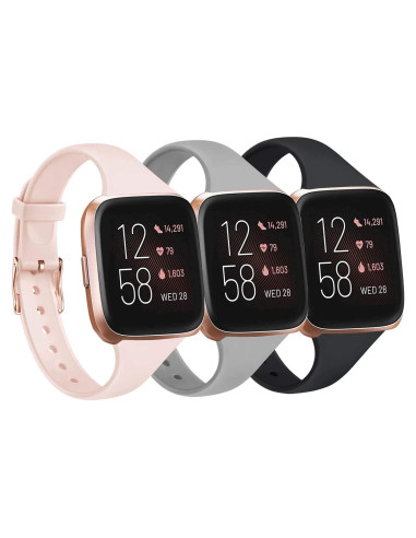 Pack 3 Bandas Silicona Tobfit para Fitbit Versa 2 - Grande