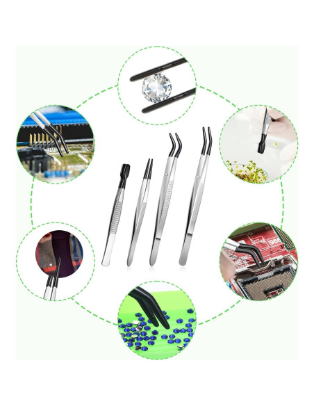 Juego de 4 Pinzas de Silicona Bremorou - Acero Inoxidable Juego de 4 Pinzas de Silicona Bremorou - Acero Inoxidable