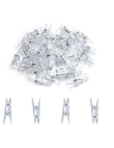 128 Clips Transparentes de Plástico GALIREN para Fotos
