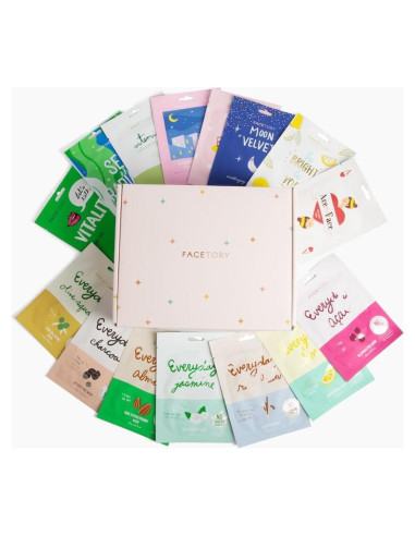 Set de 15 Mascarillas Faciales Premium FaceTory - Cuidado Piel
