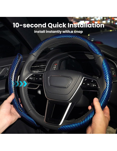 Cubierta de Volante Hiseanllo Fibra de Carbono 14-16 Pulgadas