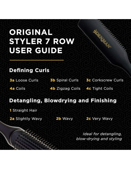 Cepillo Desenredante Denman D3 para Cabello Rizado 7 Filas Cepillo Desenredante Denman D3 para Cabello Rizado 7 Filas
