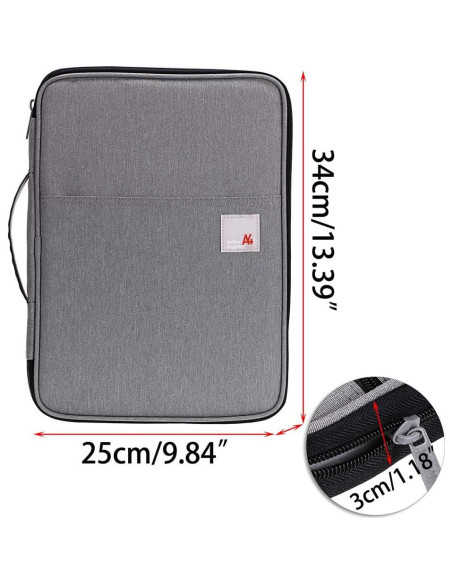 Organizador de Documentos A4 BTSKY Gris Oscuro Impermeable Organizador de Documentos A4 BTSKY Gris Oscuro Impermeable