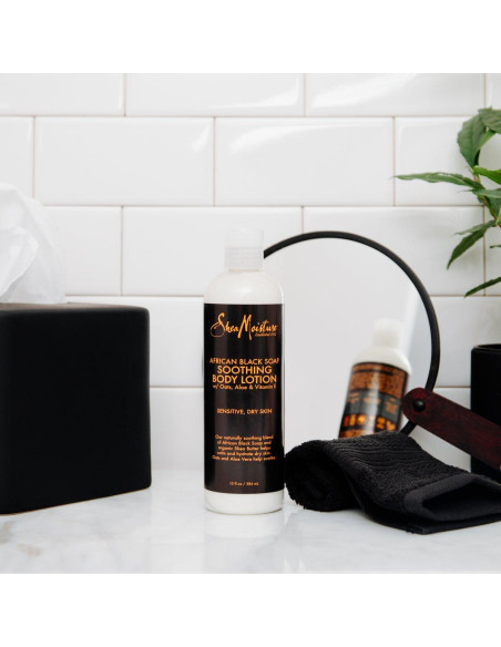 Loción Corporal Calmante SheaMoisture Jabón Negro Africano 368 g Loción Corporal Calmante SheaMoisture Jabón Negro Africano 368 g