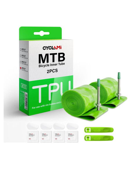 Paquete de 2 Tubos Internos TPU CYCLAMI 29" x 1.9-2.5 Presta 45mm Paquete de 2 Tubos Internos TPU CYCLAMI 29" x 1.9-2.5 Presta 45mm