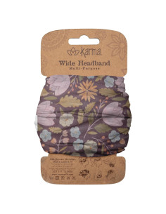 Diadema Ancha de Tela Karma para Mujeres - Púrpura y Verde
