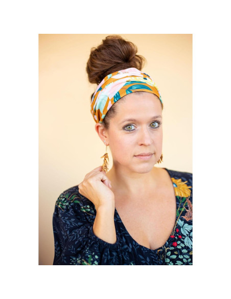 Diadema Ancha de Tela Karma para Mujeres - Púrpura y Verde Diadema Ancha de Tela Karma para Mujeres - Púrpura y Verde