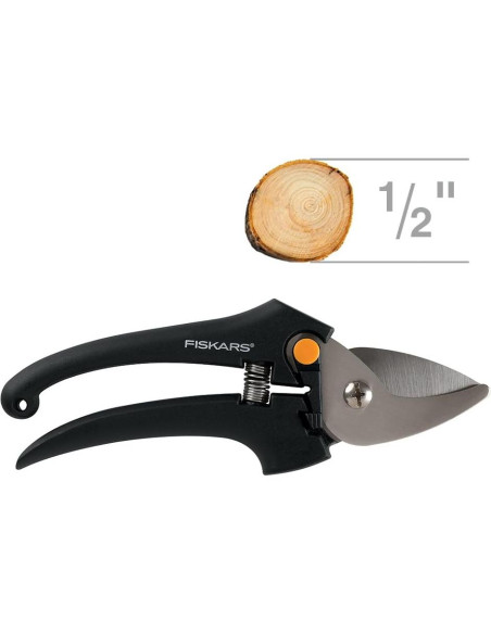 Tijera de Poda Fiskars de Acero Inoxidable 6.35 cm Negra Tijera de Poda Fiskars de Acero Inoxidable 6.35 cm Negra