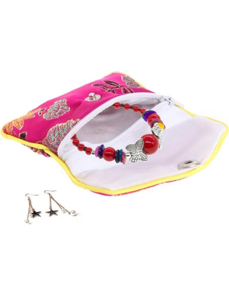 30 Bolsas de Joyería de Seda Bordadas Aulufft - 5 Colores 30 Bolsas de Joyería de Seda Bordadas Aulufft - 5 Colores