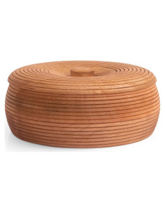 Cesta Calentadora de Tortillas de Madera Hecha a Mano 23 cm