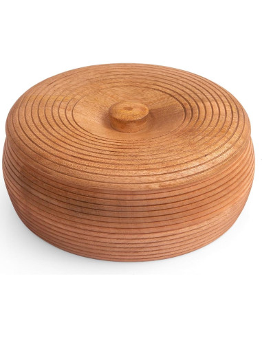 Cesta Calentadora de Tortillas de Madera Hecha a Mano 23 cm