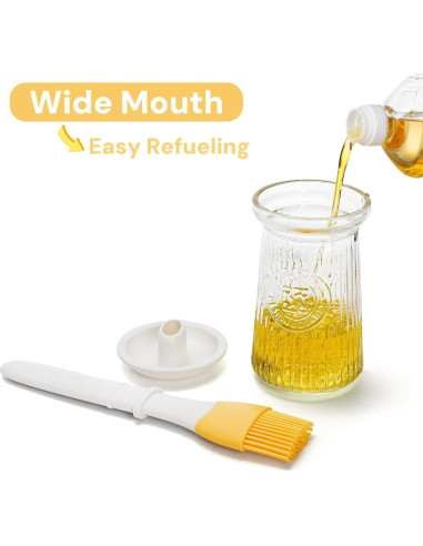 Paquete de 3 dispensadores de aceite YIMITEE 200 ml con brocha