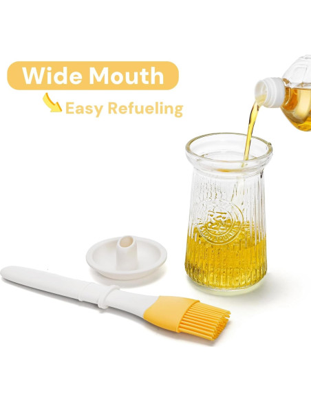 Paquete de 3 dispensadores de aceite YIMITEE 200 ml con brocha Paquete de 3 dispensadores de aceite YIMITEE 200 ml con brocha