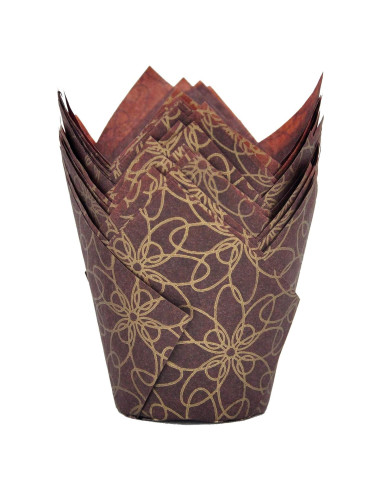 Tazas de hornear tulipán QLSmypkg 125 pcs 5.08 cm floral