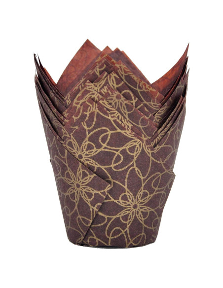 Tazas de hornear tulipán QLSmypkg 125 pcs 5.08 cm floral Tazas de hornear tulipán QLSmypkg 125 pcs 5.08 cm floral