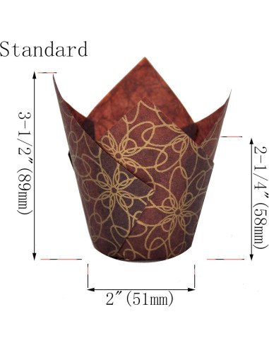 Tazas de hornear tulipán QLSmypkg 125 pcs 5.08 cm floral
