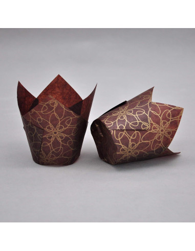 Tazas de hornear tulipán QLSmypkg 125 pcs 5.08 cm floral