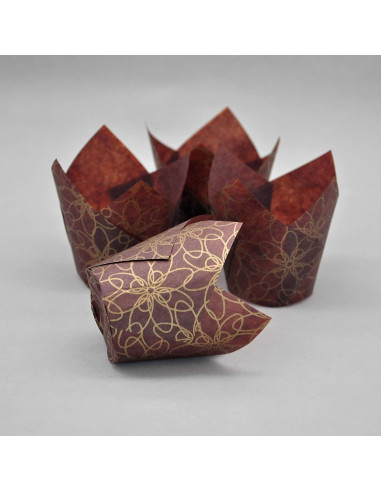 Tazas de hornear tulipán QLSmypkg 125 pcs 5.08 cm floral