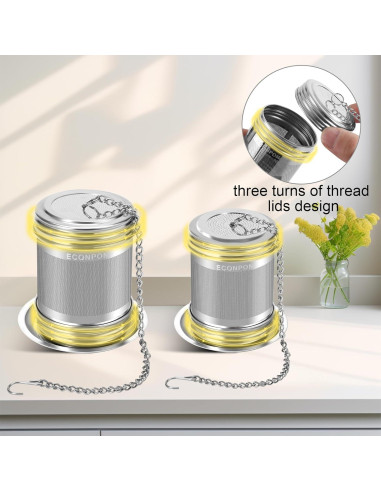 Coladores de Té Reutilizables Acero Inoxidable 2 Piezas