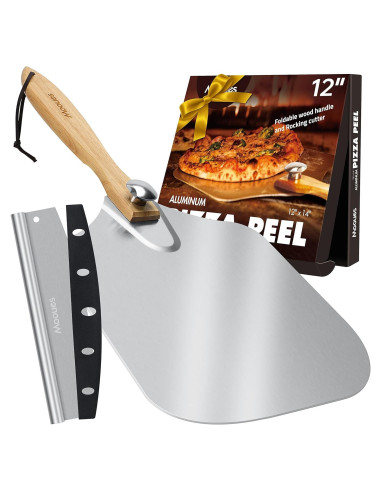 Espátula de Pizza Mooues 30 cm Aluminio con Mango Plegable