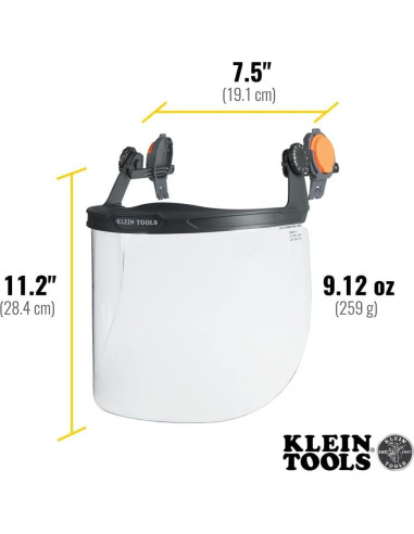 Escudo Facial Claro Klein Tools 60473 para Casco de Ala Completa