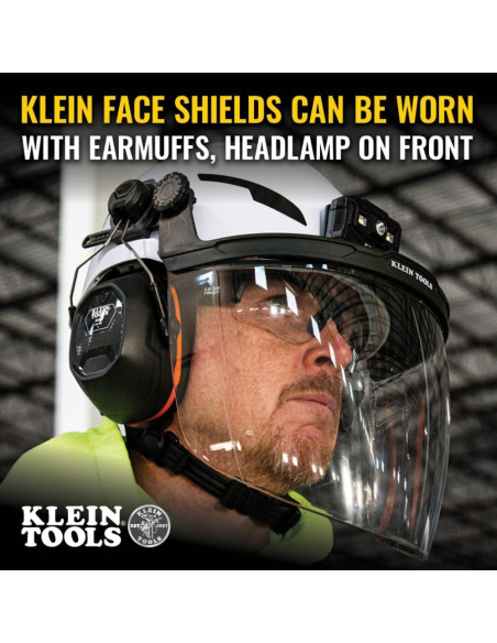 Escudo Facial Claro Klein Tools 60473 para Casco de Ala Completa Escudo Facial Claro Klein Tools 60473 para Casco de Ala Completa
