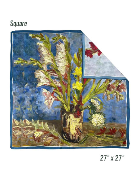 Bufanda de Seda 100% Aningkimi Cuadrada 42x42cm Arte Van Gogh Bufanda de Seda 100% Aningkimi Cuadrada 42x42cm Arte Van Gogh