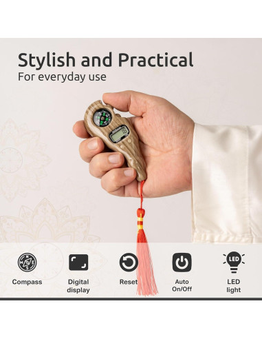 Contador Digital Tasbih STM Leaders Misbaha con Brújula y Luz