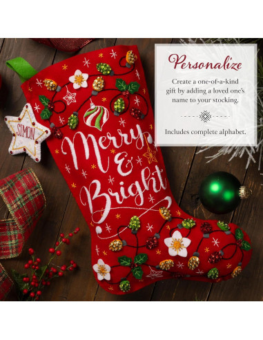 Kit de Calcetín de Fieltro Bucilla 46 cm Navidad DIY