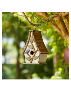 Casa de Pájaro Glitzhome 24.1 cm H Madera Decorativa Exterior