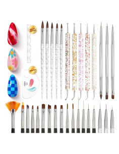 Set de Pinceles de Arte de Uñas Beetles 31pcs con Soporte