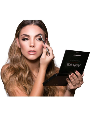 Brocha de Cejas Doble Cara Aesthetica Pro - Angulada y Spoolie