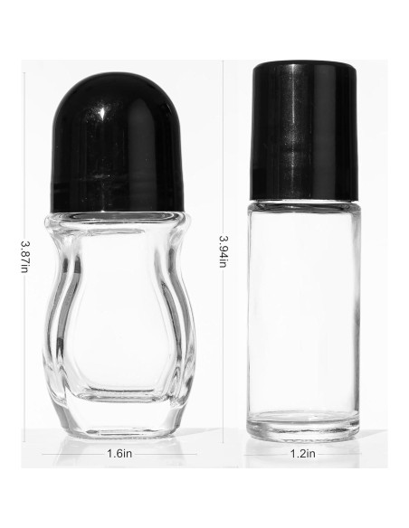 Botellas de Vidrio Vacías Cchenxxi 30ml con Rodillo - 2 Pcs Botellas de Vidrio Vacías Cchenxxi 30ml con Rodillo - 2 Pcs