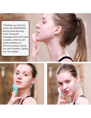 INNERNEED Juego de Cepillos Faciales de Silicona Suave - 3 Piezas