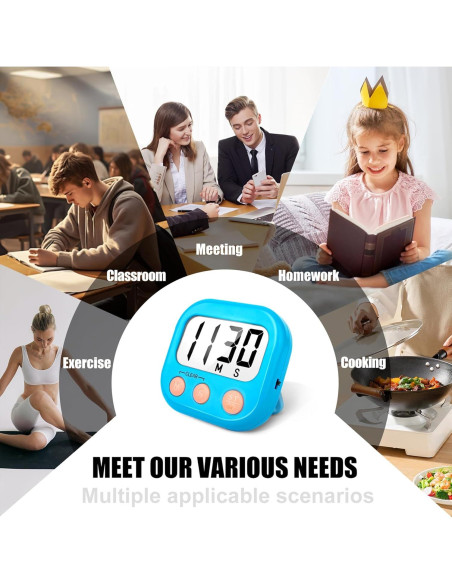 Paquete de 2 Temporizadores Digitales de Cocina AOUCE Azul