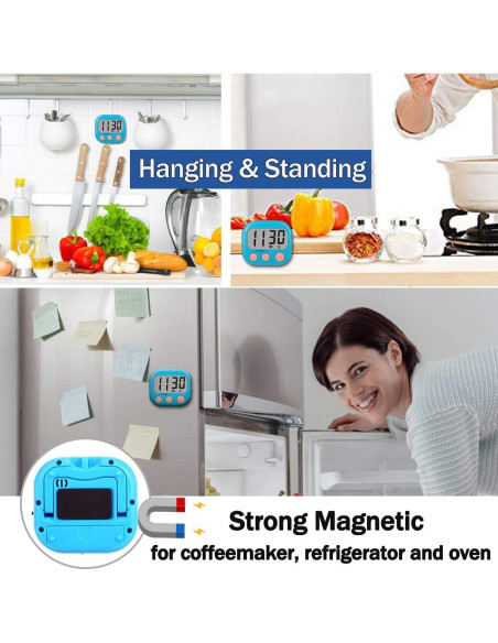 Paquete de 2 Temporizadores Digitales de Cocina AOUCE Azul