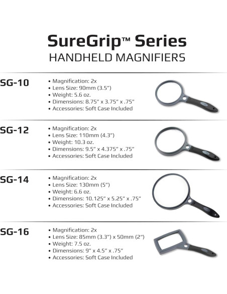 Lupa de Vidrio Carson SG-16 2x con Soporte Plegable Lupa de Vidrio Carson SG-16 2x con Soporte Plegable