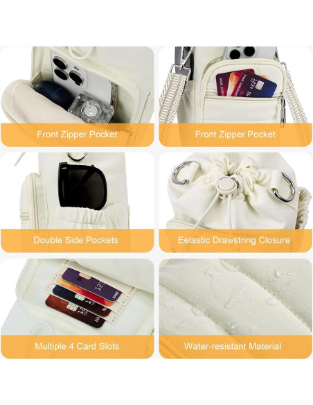 Bolsa Cruzada para Botella de Agua Lexiyat 40 oz Aislada Beige Bolsa Cruzada para Botella de Agua Lexiyat 40 oz Aislada Beige