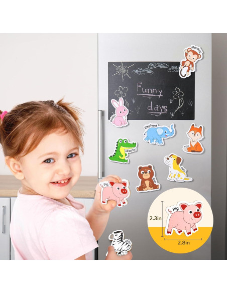 Imanes de Madera JoyCat para Niños - 26 Animales A-Z Imanes de Madera JoyCat para Niños - 26 Animales A-Z