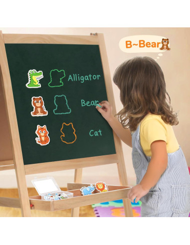 Imanes de Madera JoyCat para Niños - 26 Animales A-Z