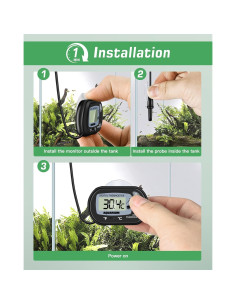 Termómetro Digital para Acuario Zacro ZDT1-AUX-1 LCD Grande 2