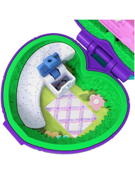 Compacto Picnic Polly Pocket FRY30 con Muñeca y Perro Compacto Picnic Polly Pocket FRY30 con Muñeca y Perro