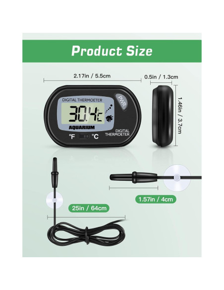 Termómetro Digital para Acuario Zacro ZDT1-AUX-1 LCD Grande Termómetro Digital para Acuario Zacro ZDT1-AUX-1 LCD Grande