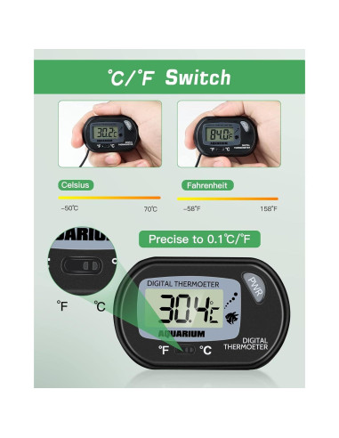 Termómetro Digital para Acuario Zacro ZDT1-AUX-1 LCD Grande
