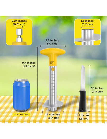 Cortador de Piña YYP Eléctrico y Manual con Cuchillo de Acero Cortador de Piña YYP Eléctrico y Manual con Cuchillo de Acero