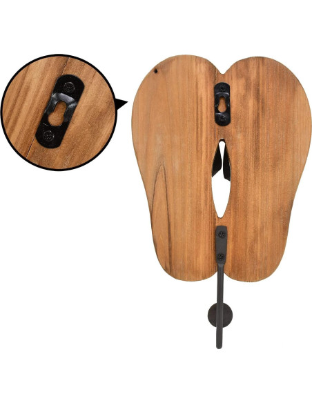 Gancho de Pared Veclotch en Forma de Chancla de Madera Gancho de Pared Veclotch en Forma de Chancla de Madera
