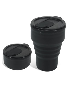 Botella de Agua Plegable Peboms 400ml Libre de BPA Negra