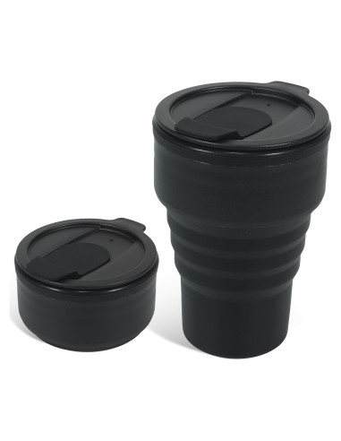 Botella de Agua Plegable Peboms 400ml Libre de BPA Negra