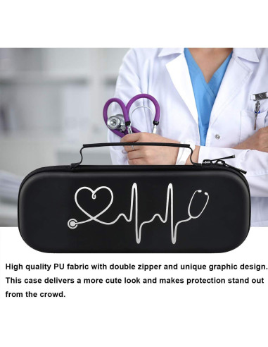 Estuche para Estetoscopio BOVKE Negro - Compatible con Littmann
