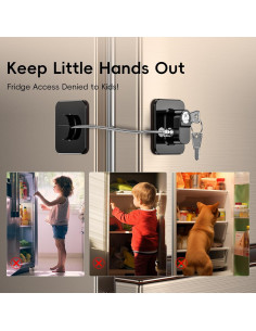 Cerradura de Seguridad para Refrigerador WILNIRY - 2 Pcs Negra 2
